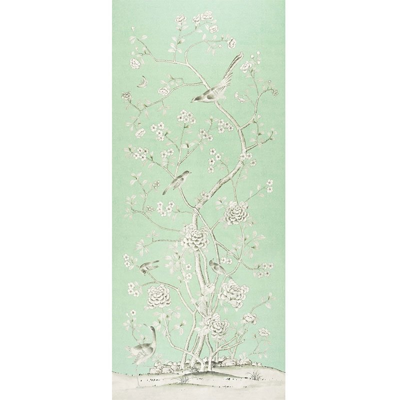 Purchase sample of 175043 Chinois Palais, Aquamarine by Schumacher Fabric