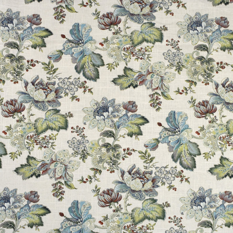 Select S2014 White Tea Blue Floral Greenhouse Fabric