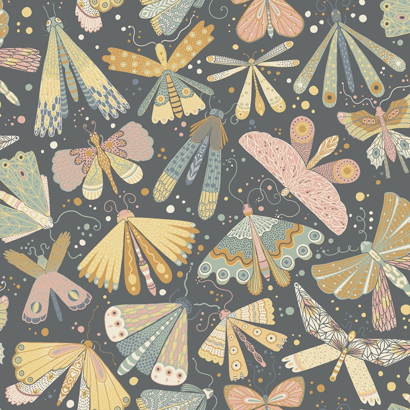 Sample 4111-63022 Briony, Flyga Blue Butterfly Bonanza Wallpaper by A-Street Prints Wallpaper