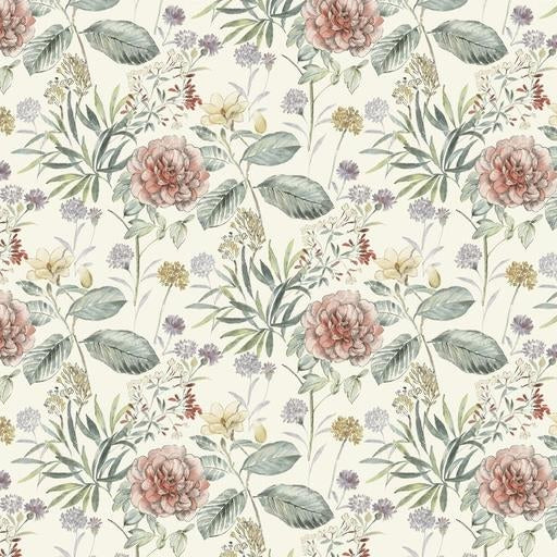 View TL1919 Handpainted Traditionals Midsummer Floral Coral York Wallpaper