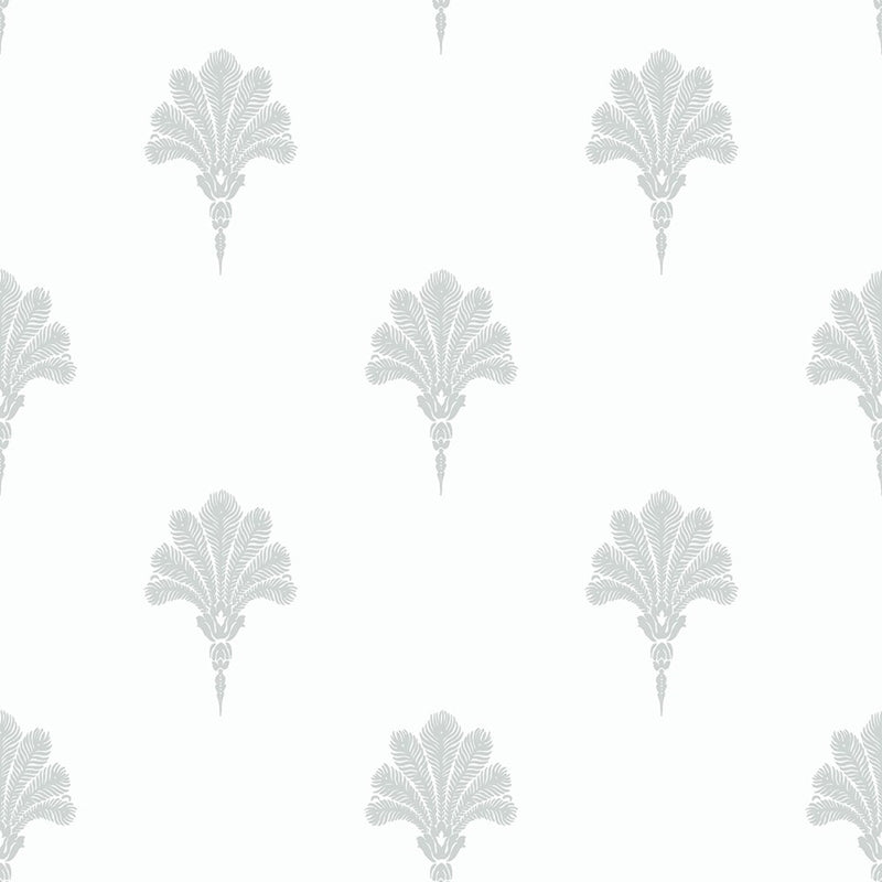 Looking MB31617 Beach House Summer Fan Daydream Gray Feathers by Seabrook Wallpaper
