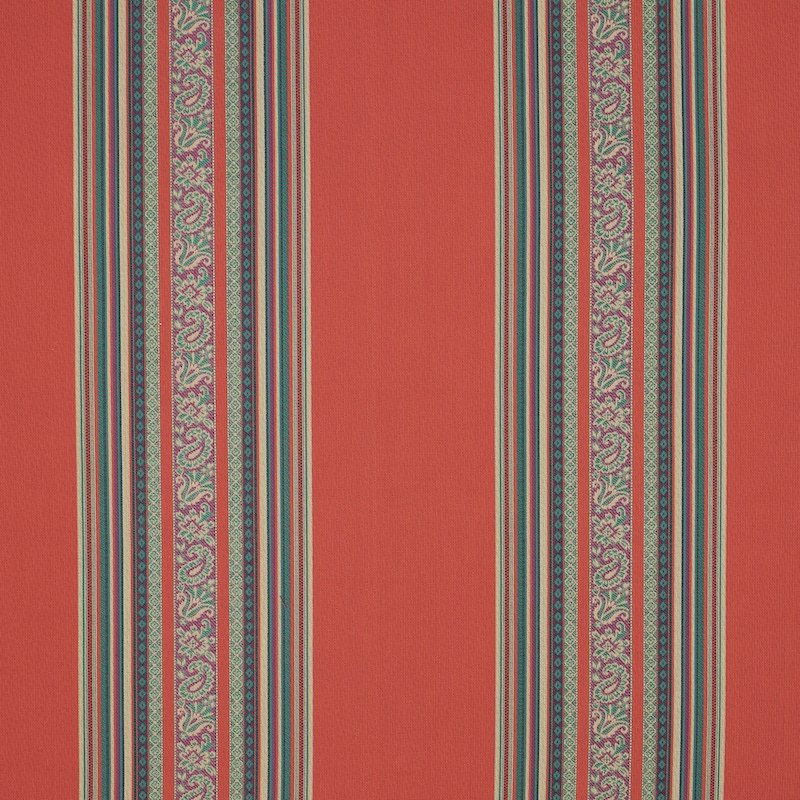 Purchase sample of 78601 Markova Stripe, Red by Schumacher Fabric