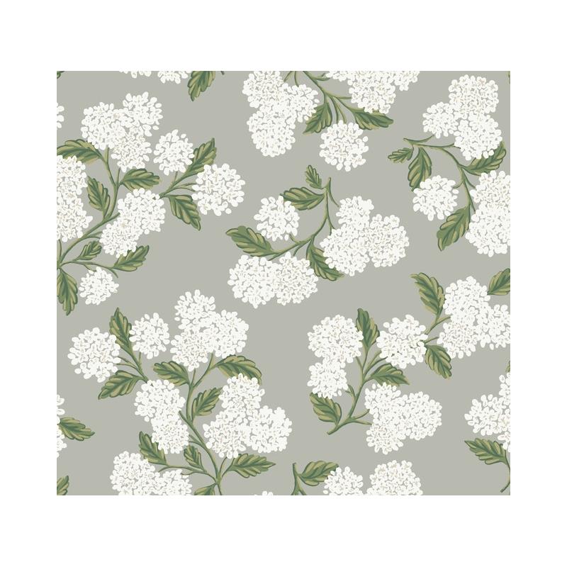 Sample RI5144 Rifle Paper Co. Hydrangea Gray York Wallpaper