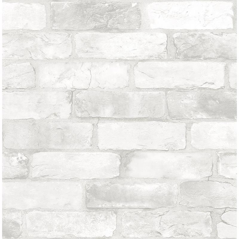 Acquire 2922-22321 Trilogy Rustin White Reclaimed Bricks White A-Street Prints Wallpaper