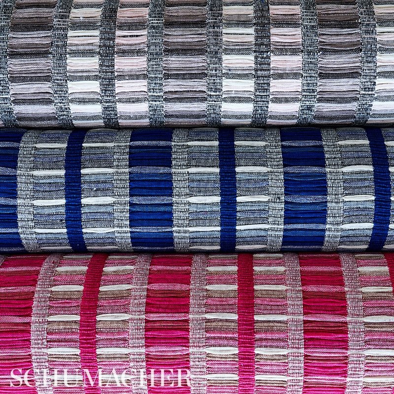 Looking 78822 Palopo Hand Woven Stripe Azul Schumacher Fabric