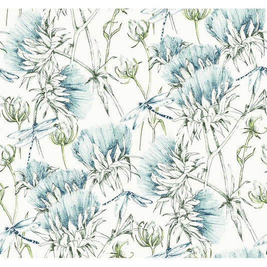 Select 2973-90401 Daylight Mariell Teal Dragonfly Teal A-Street Prints Wallpaper