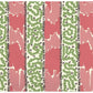Sample 5060-02WP Bijou Stripe, Jungle Green New Shrimp Brown by Quadrille Wallpaper