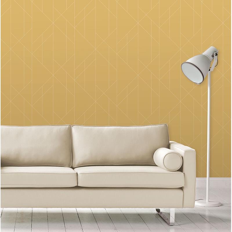 Buy 2889-25203 Plain Simple Useful Torpa Mustard Geometric Mustard A-Street Prints Wallpaper