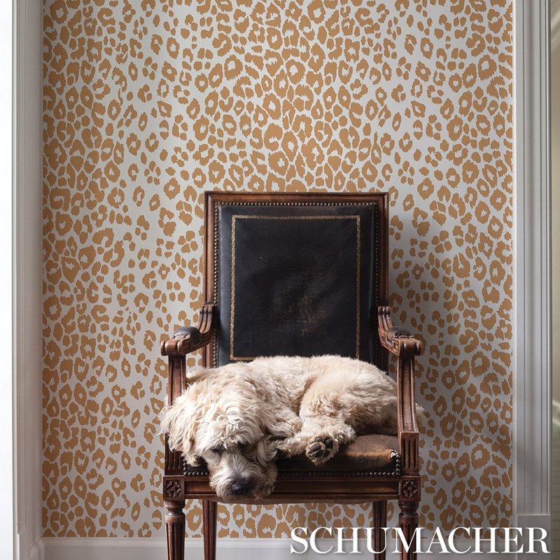 Select 5007017 Iconic Leopard Camel Schumacher Wallcovering Wallpaper