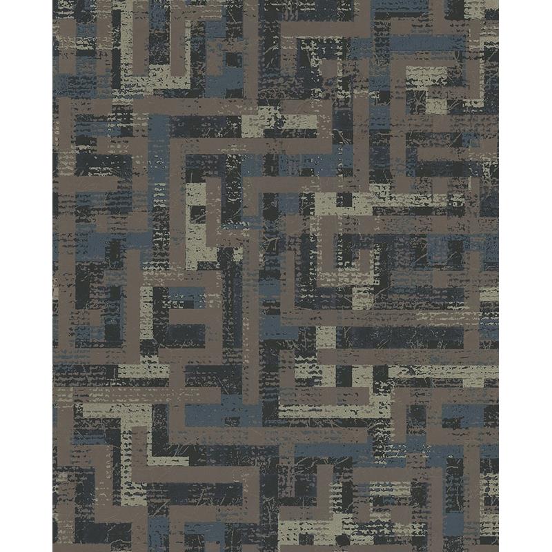 Sample 376013 Siroc, Tebessa Dark Brown Geometric Wallpaper by Eijffinger