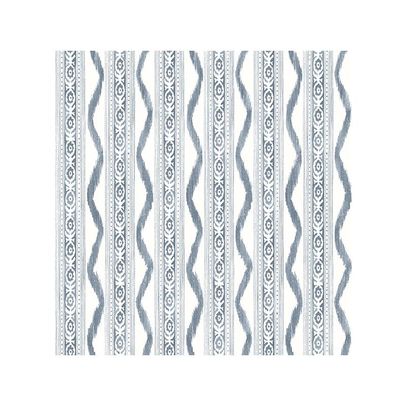 Sample AST4349 Erin Gates, Rhys Blue IKAT Stripe Wallpaper by A-Street Prints Wallpaper