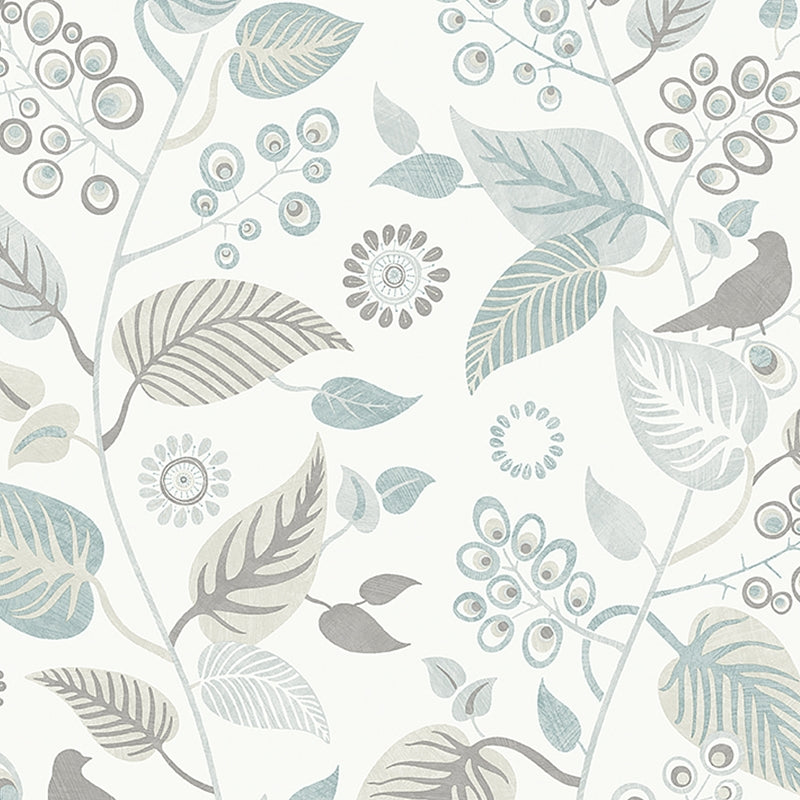 Sample 9331 Leaf Rhapsody, Slate By Borastapeter Wallpaper
