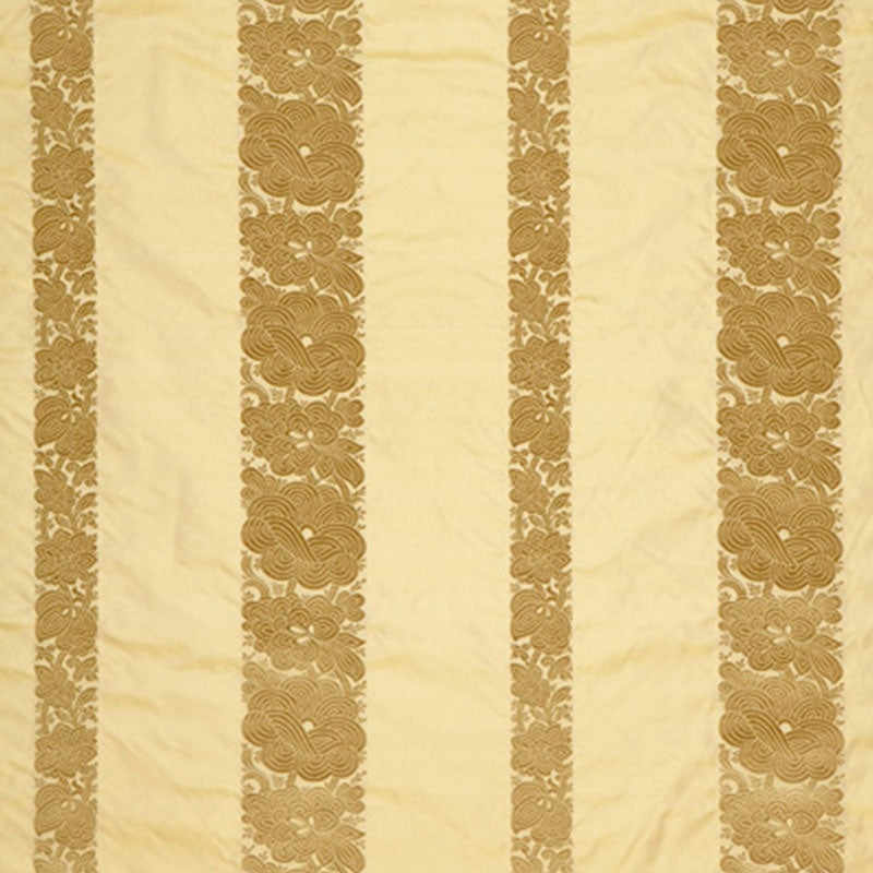 Purchase sample of 64434 Mandarin Silk Stripe, Gold Dust by Schumacher Fabric