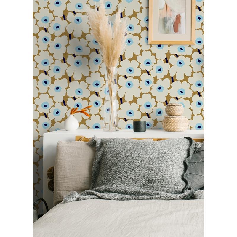 MKS4495 | Marimekko, Beige Pieni Unikko Peel & Stick Wallpaper Beige -