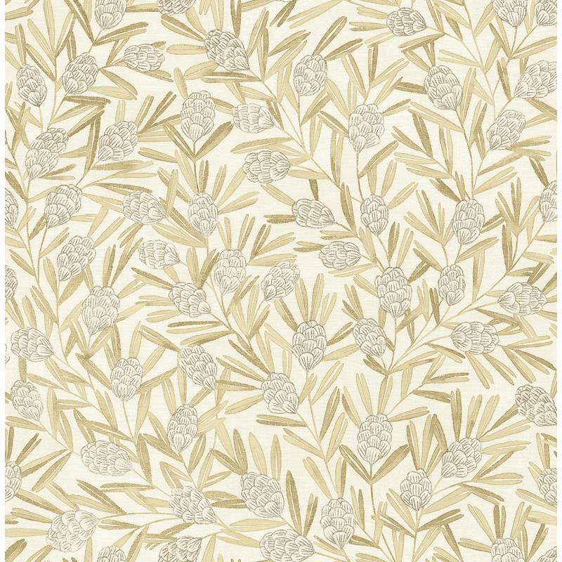 Sample 2970-26103 Revival, Zulma Gold Decorative Botanical Wallpaper by A-Street Prints Wallpaper
