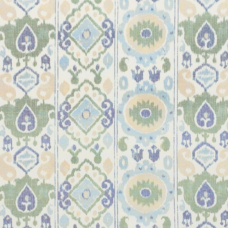 Purchase sample of 179051 Elizia Ikat, Green & Blue by Schumacher Fabric
