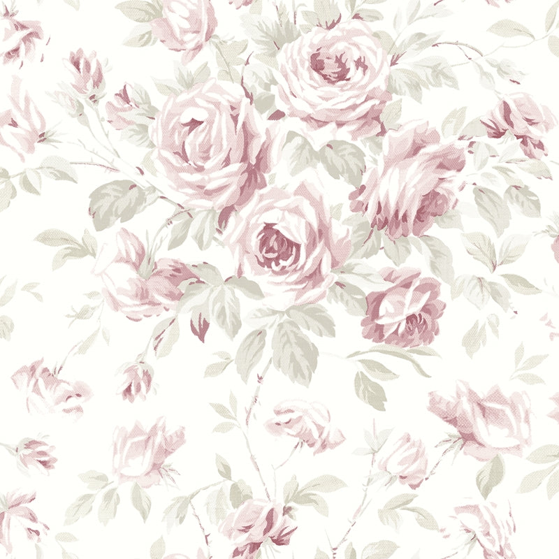 Sample 4072-70024 Delphine, Manon Pink Rose Stitch Wallpaper by Chesapeake