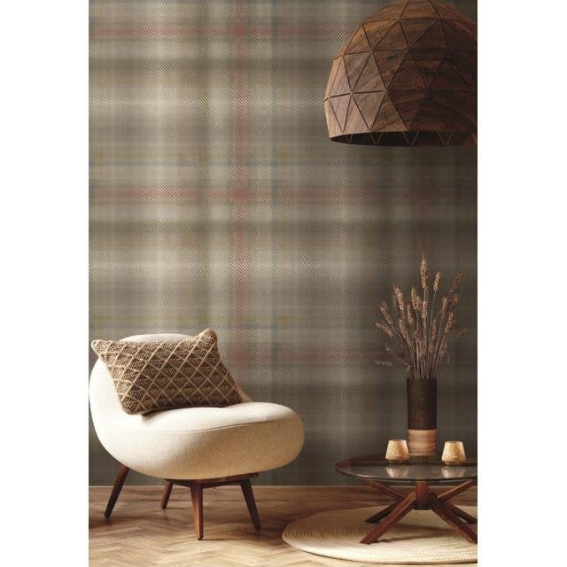 Looking Ho2156 Ronald Redding Traveler Sterling Plaid Wallpaper Ronald Redding Wallpaper