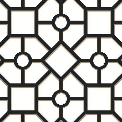 View PSW1028RL Tropics Geometric Black Peel and Stick Wallpaper