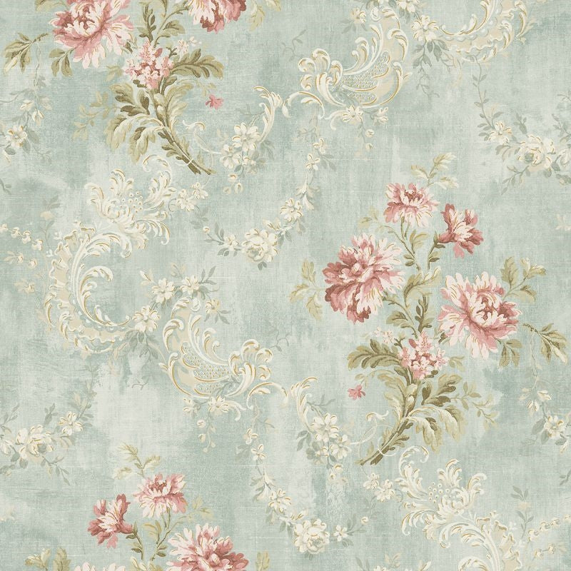 Sample VF30302 Manor House Monotone Floral Wallquest