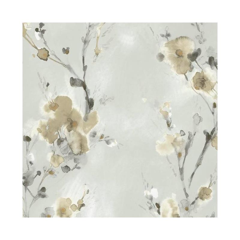 Sample CP1202 Breathless color Black, Botanical by Candice Olson Wallpaper
