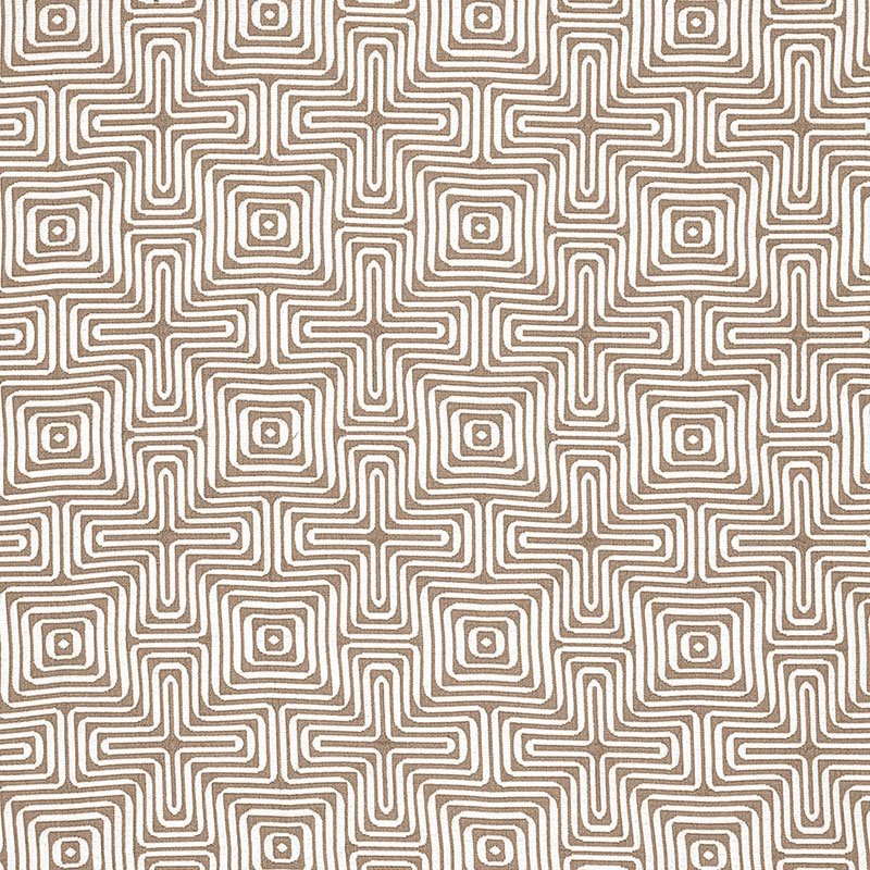 Purchase sample of 65323 Amazing Maze, Sand by Schumacher Fabric