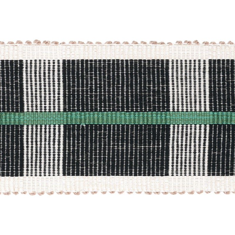 78973 | Calcada Tape Wide, Emerald - Schumacher Fabric