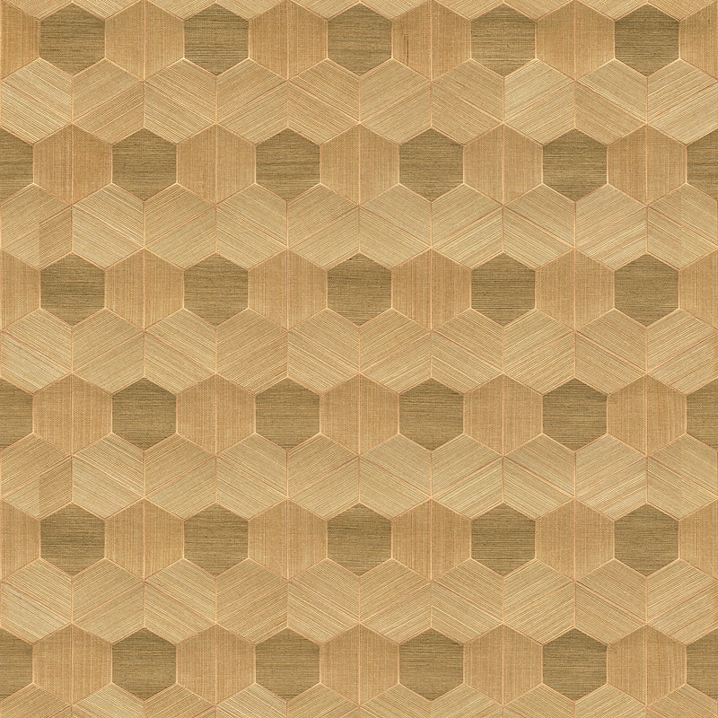Sample 2972-86115 Loom, Linzhi Copper Sisal Grasscloth Inlay Wallpaper by A-Street Prints Wallpaper