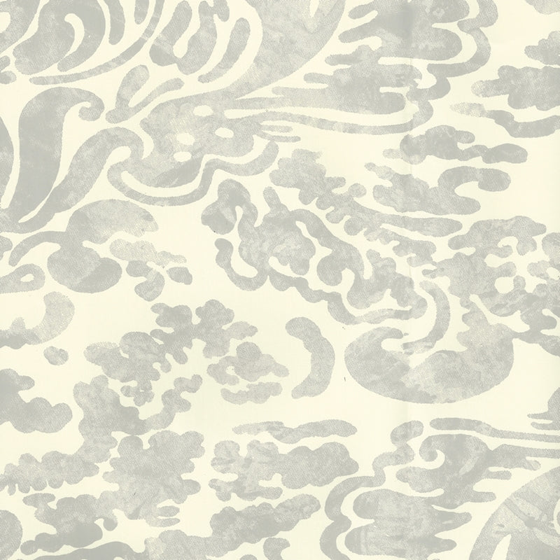 Sample 2330-41OAW San Marco, Gray on Off White by Quadrille Wallpaper
