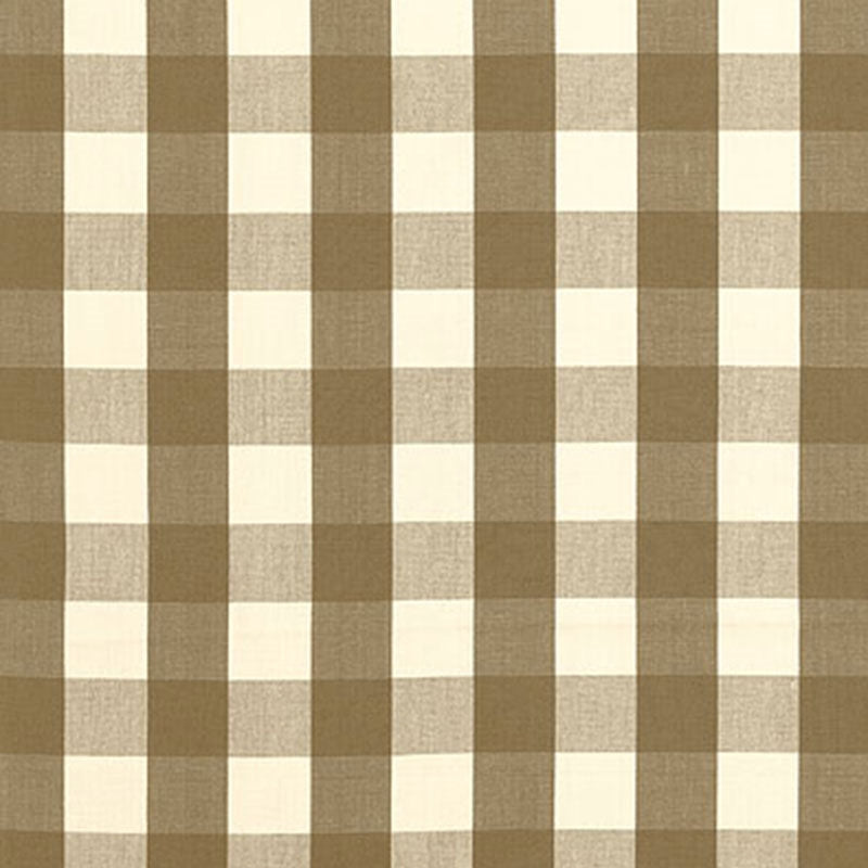 Purchase sample of 63040 Camden Cotton Check, Mocha by Schumacher Fabric