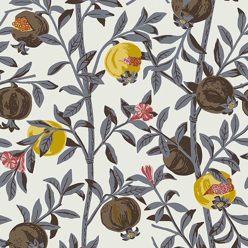 Sample 1959 Granatapple, Slate And Ochre By Borastapeter Wallcovering