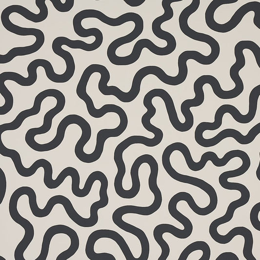 Order 5012930 Riley Soft Black Schumacher Wallcovering Wallpaper