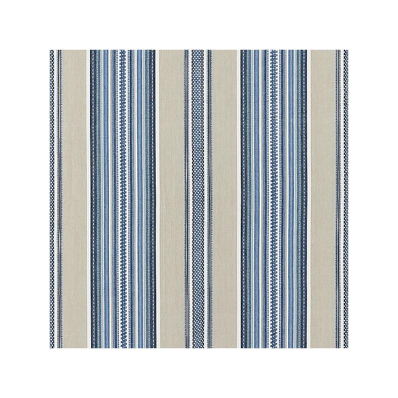 Sample 27180-002 Cyrus Cotton Stripe, Chambray - Scalamandre Fabric (SC 000227180)