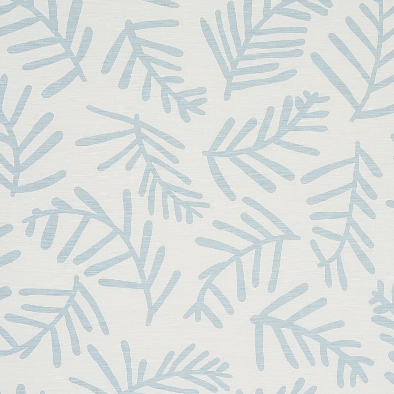 Purchase sample of 179911 Tiah Cove, Blue Leaf by Schumacher Fabric