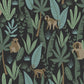Find DD139074 Design Department Macaque Dark Green Monkeys Wallpaper Dark Green Brewster