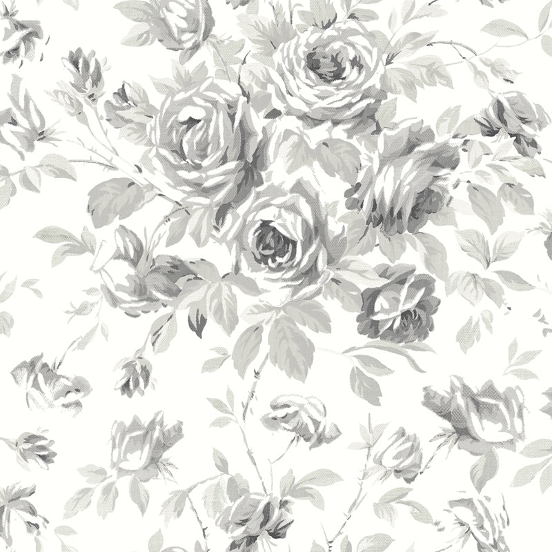 Sample 4072-70026 Delphine, Manon Charcoal Rose Stitch Wallpaper by Chesapeake