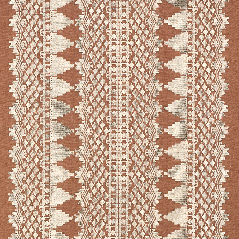 Purchase sample of 75470 Wentworth Embroidery, Rust by Schumacher Fabric