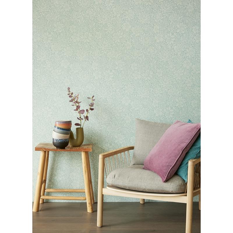 316025 Posy Zahara Seafoam Floral Wallpaper by Eijffinger,316025 Posy Zahara Seafoam Floral Wallpaper by Eijffinger2