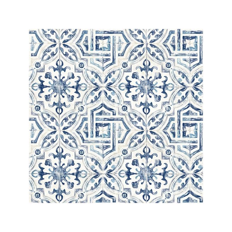 Sample 3120-12332 Sanibel, Sonoma Blue Beach Tile by Chesapeake Wallpaper
