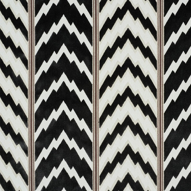 Purchase sample of 77111 Florentine Velvet, Black by Schumacher Fabric