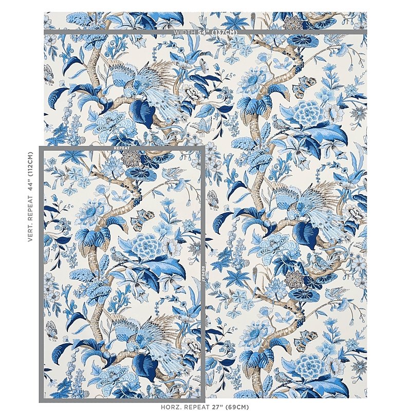 Select 1314003 Cranley Garden Blue Schumacher Fabric