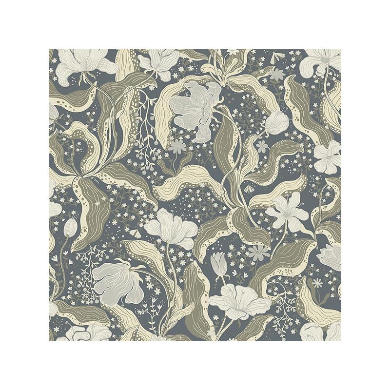 Sample 2932-65117 Lina, Bodri Blue Tulip Garden  by A-Street Prints Wallpaper