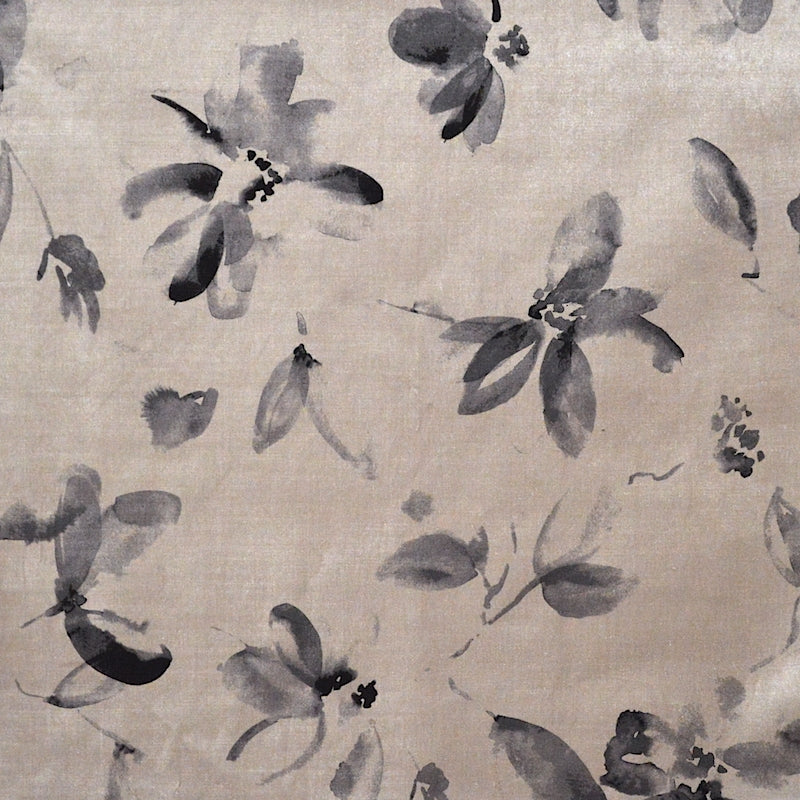 Sample 8256 Anhalt Charcoal, Gray Floral Multipurpose Magnolia Fabric
