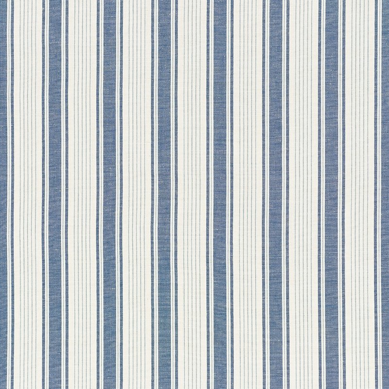 Save 73000 Ojai Stripe Prussian Blue by Schumacher Fabric