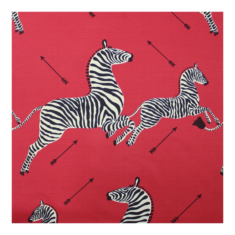 Sample 16496M-001 Zebras, Masai Red by Scalamandre Fabric (SC 000116496M)