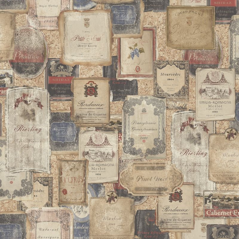 Save MV81201 Vintage Home 2 Labels by Wallquest Wallpaper
