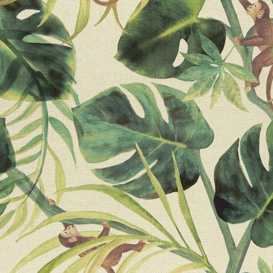 Order F0998-03 Monkey Business Natural Botanical by Clarke And Clarke Fabric