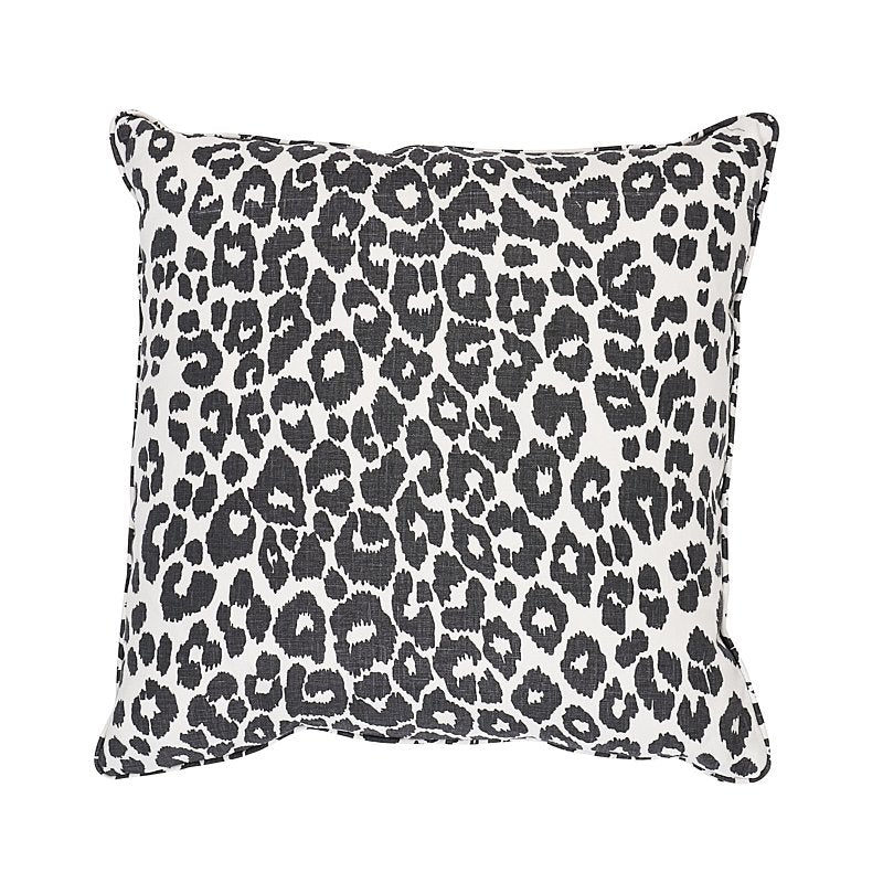 So4318206 Safari Epingle 22" Pillow Snow Leopard By Schumacher Furniture and Accessories