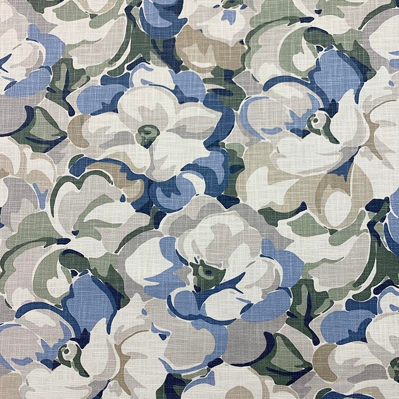 Acquire 10339 Flora Earthen Blue Magnolia Fabric