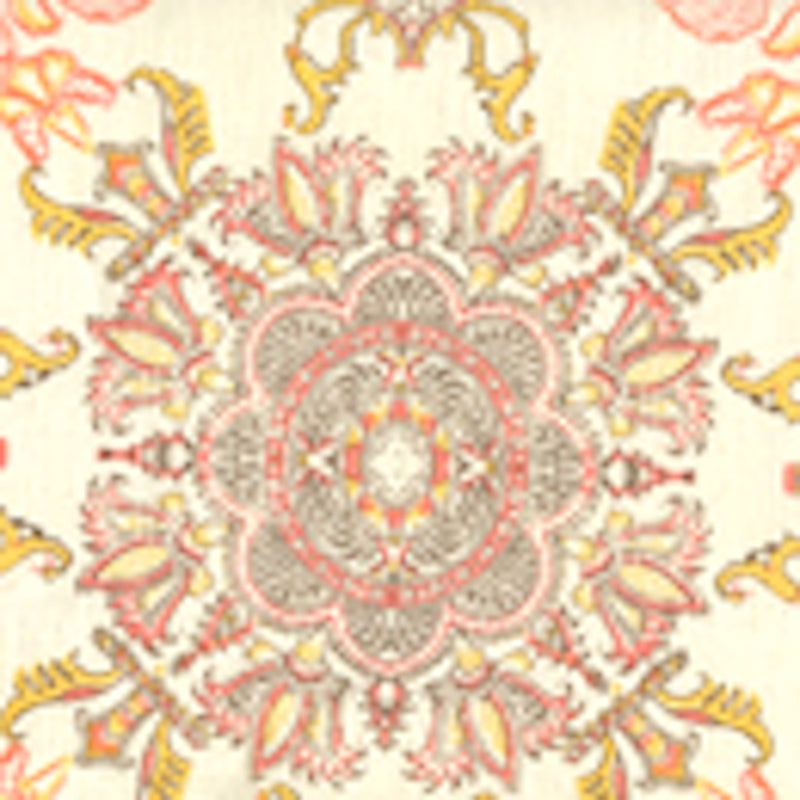 Sample HC1980W-02AWP Isfahan, Multi Melon Gold Brown On Almost White by Quadrille Wallpaper